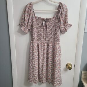 NWT Melloday Women's Trendy Stylish Floral Print Spring/Summer Dress Mini Sz. M